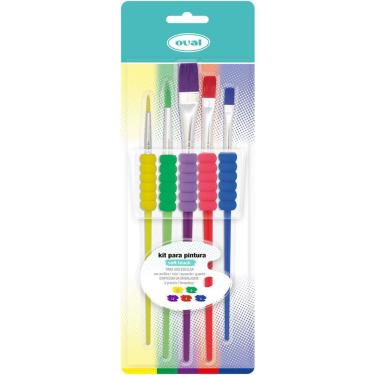 Imagem de Kit parapintura Soft Touch 5 Pincéis . Oval BT 5 UN