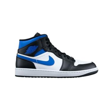 Imagem de Nike Tênis masculino Jordan Air Jordan 1 Mid Racer azul 554724-140, Branco/azul corredor, preto, 10.5