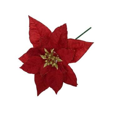 Imagem de Enfeite Decorativo Flor Ghandi 23cm - Niazitex, VERMELHO