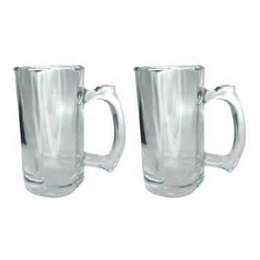 Imagem de Caneca Vidro Grosso Reforçada 380ML Cerveja e Chopp 2UN - PRATICASA, 0