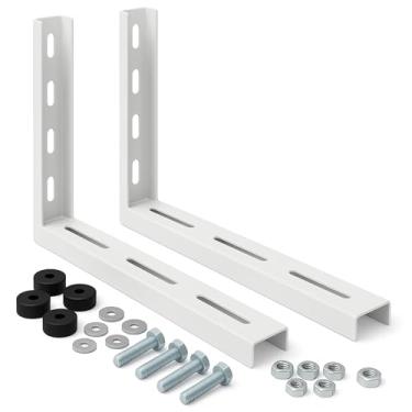 Imagem de Suporte para Condensadora Ar Condicionado Split Inverter 7.000 a 18.000 BTU, 400mm, Reforçado, Aço Galvanizado, Branco