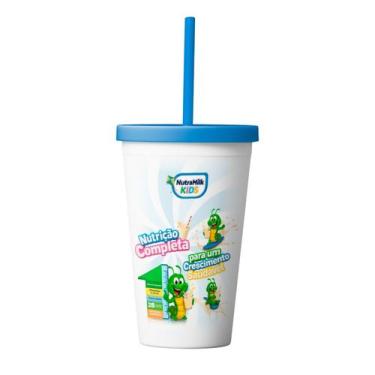 Imagem de Copo infantil Nutramilk kids com tampa e canudo 300ml - Nutra Milk