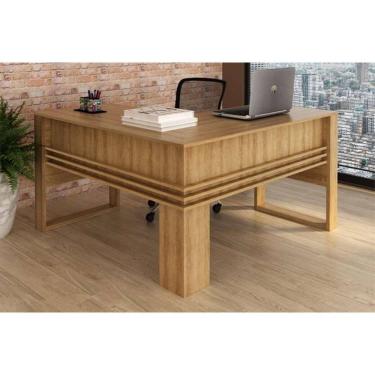 Imagem de Mesa Canto p/ Escritório Canto ME4145 Amêndoa - Tecno Mobili