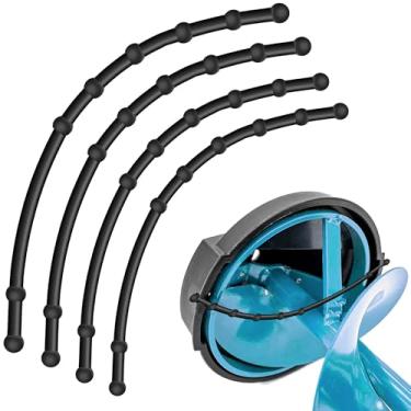 Imagem de 4 peças de correia de proteção de borracha de 28 cm protetores de lâmina helicoidal de gelo alça de cobertura de trado de alta elasticidade para poder e mão trados de gelo acessórios de pesca no gelo