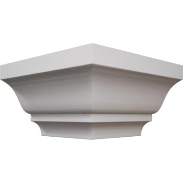 Imagem de 1 5/20.3 cm P x 2 1/10.2 cm A WM52 Americraft Grau de pintura sólida TrimPro Crown Molding Outside Corner, Primed Pine (Matches Moulding MLDW01X03WM52PP)