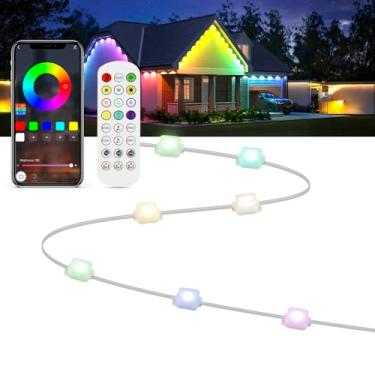 Imagem de Lam(MS)pen Luzes Externas Permanentes, Inteligentes De Beiral 15 Metros Com 100 Modos, Luz Rgb, Iluminação À Prova D'Água 30 Leds Para Feriados, Festas E Dias Jogos, Compatível Alexa, Google Assiste