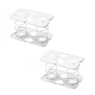 Imagem de ZYAMY 2 peças, dispensador de toalha de papel branco, caixa de lenços com mola, suporte de elevação, suporte de lenços para escritório, casa, cozinha, vaso sanitário