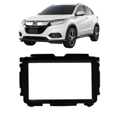 Imagem de Moldura 2 Din Hrv 2015 à 2021 Black Piano Painel Mp5 Som Central Multi