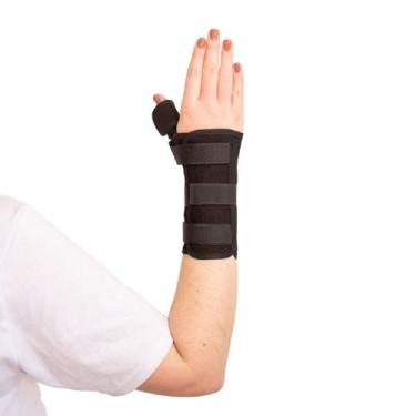 Imagem de Órtese Curta com Tala para Punho e Polegar Mercur - Preta - Direita - 