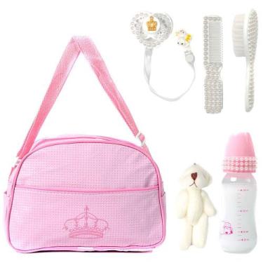 Imagem de Conjunto para Bebê Reborn com Pentinho, Escova e Bolsa Maternidade Ros
