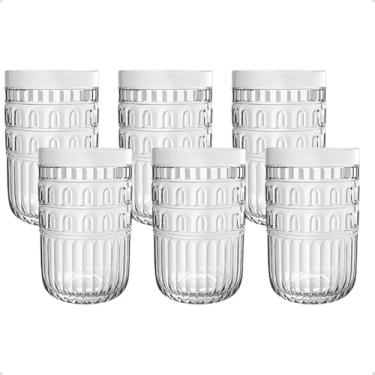 Imagem de Conjunto 6 Copos de Vidro Transparente Canelado Castle 450ml
