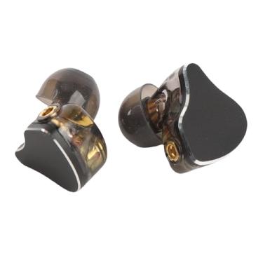 Imagem de Zhjvihx 10mm Ultra Fin Dyring Driver Driver Dinâmico Ear Fones de Ouvido, Cabo Destacável de 4 Núcleos, Ruído HiFi Cancelando Fones de Ouvido IEM, para Músicos, Cantores, Estúdio de (BLACK)