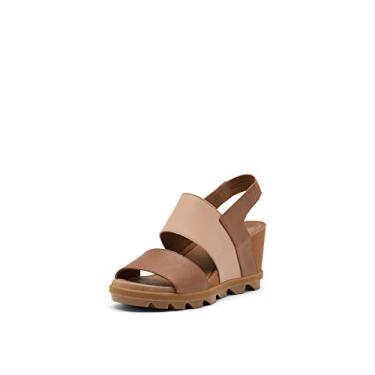 Imagem de Sorel Sandália anabela Joanie II com tira traseira, Marrom de veludo, 9.5