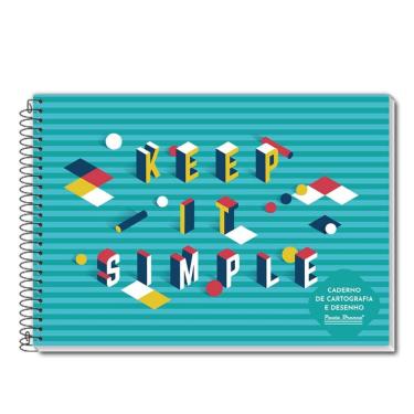 Imagem de Caderno de Desenho e Cartografia 96 Folhas Capa Flexível 20cm x 27,5cm  - Pauta Branca