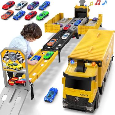 Imagem de Toy Truck Race Track Carrier Diuerma com 8 carros de corrida para crianças a partir de 3 anos