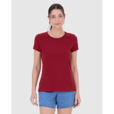 Imagem de Blusa Feminina Gola Careca Manga Curta Básica Malwee R. 4499, Vermelho