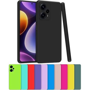 Imagem de Capa Capinha Case Compatível Xiaomi POCO F5 Silicone Aveludada Com Proteção De Câmera (AZUL PISCINA)