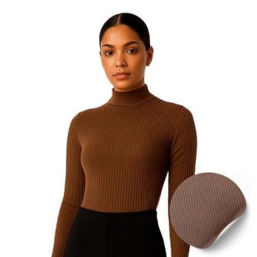 Imagem de Blusa de Frio Gola Alta Manga Longa Canelada Premium Canelado Unissex 