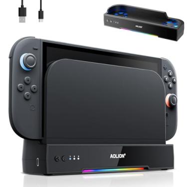 Imagem de Ventoinha de resfriamento para Nintendo Switch 2 Dock – Ventiladores duplos de alta velocidade, ajuste de 3 velocidades, iluminação RGB, ultra-silencioso, alimentado por USB, montável na parede com