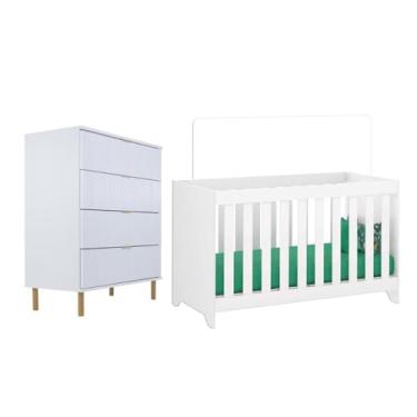 Imagem de Berço Multifuncio3x1+ Cômoda Ditália 4gav Bbi-51 Dm-239 cor:branco