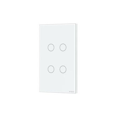 Imagem de Steck, Interruptor 4X2" 4 Módulos Touch Branco Wi-Fi, Ambiente Conectado, SINT4B1