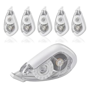 Imagem de Jovanssen Fita corretiva branca, pacote com 5, fita corretiva de 180 metros para escola e escritório, materiais de escrita e materiais de correção. (branca)