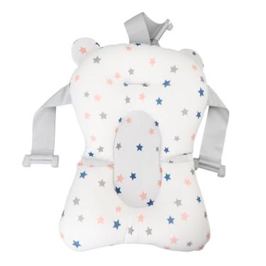 Imagem de Yosoo Almofada de Suporte Ao Banho de bebê Macio, Travesseiro de Tapete de Banheira Recém -nascido Com 3 Tiras de Segurança, Dobrável para a Maioria das Banheiras de Banho