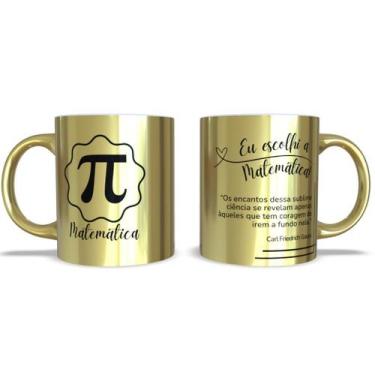 Imagem de Caneca Eu escolhi a Matemática - Guedes Educativa, Dourado