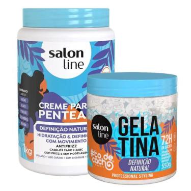 Imagem de Kit Creme De Pentear Salon Line Definição Natural 1kg e Gelatina Salon