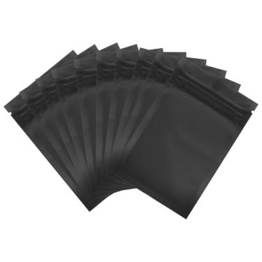 Imagem de PATIKIL Sacos de embalagem resseláveis para pequenas empresas, 100 peças de 100 x 15 cm sacos foscos à prova de cheiros de alumínio selável bolsa plana com zíper para armazenamento de alimentos, preto