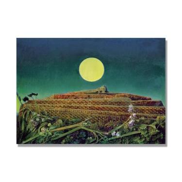 Imagem de Moldura dourada. Arte de parede de pinturas famosas, (A cidade inteira 2) de Max Ernst, pôster impresso em tela, imagem de arte abstrata para sala de estar quarto decoração de casa. 50 x 70 cm - 19,6