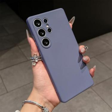 Imagem de Capa para Samsung S24FE em silicone líquido, cor de doces, à prova de choque, macia e completa (para Samsung S24FE/cinza)