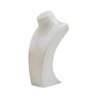 Imagem de simhoa Suporte para exibição de busto de colar, suporte para manequim de colar, decoração elegante, presente para loja de venda para mulheres, organizador de, Branco, 10.5 Cm X 6.5 Cm X