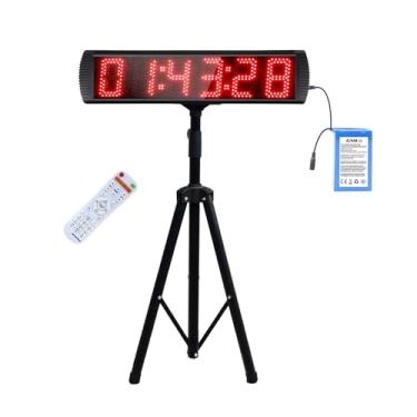 Imagem de GAN XIN Ganxin Cronômetro Digital Portátil Para Corrida, Contagem Regressiva/Crescente, Relógio De 12/24 Horas, Led Com Controle Remoto, Corrida 5'' Altura E 6 Dígitos Tripé Eventos