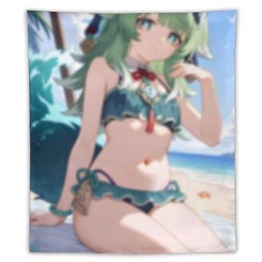 Imagem de LIEGBMEU Sexy Bikini Hot Anime Girl Tapeçaria 127.0 cmx152.4 cm Interior Exterior Wall Quilt Art Decoração de Tapeçaria Caprichosa, AC090