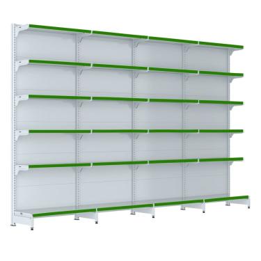 Imagem de Gondola Parede 202 Fit Farmacia Ate 4 Metros Branco Pe Verde