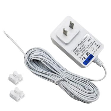 Imagem de Transformador de campainha CC de 24 volts 110 V/120 V CA para DC 24 V adaptador adequado para Honeywell Nest, campainha de vídeo anel/Wyze, adaptador de fio C, faixa de LED de 24 V, com terminal de