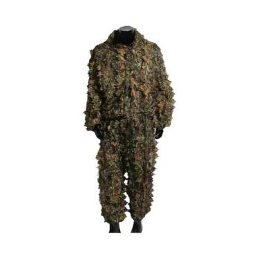 Imagem de Terno De Camuflagem De Folhas 3D Roupas Invisíveis Disfarce Caça Comer