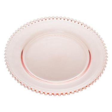 Imagem de Prato Cristal de Chumbo Pearl 28430 Rosa 28cm  Rojemac