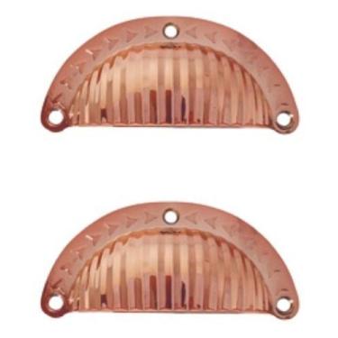 Imagem de 2 Puxador Concha Rose Gold Para Gavetas Armários Móveis - Compras Fáce