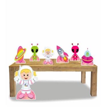 Imagem de Kit Display festa Menina Astronalta Loira 7 Displays - x4adesivos