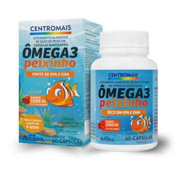 Imagem de Ômega 3 Peixinho - 60 Cáp Mastigável Suplemento Infantil Sabor Cereja EPA DHA