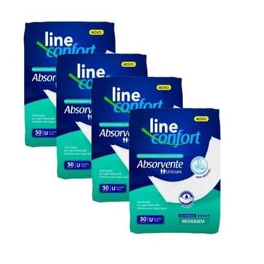 Imagem de Kit C/4 Absorvente Geriátrico Pós Operatório Pós Parto Line Confort 50 Unidades