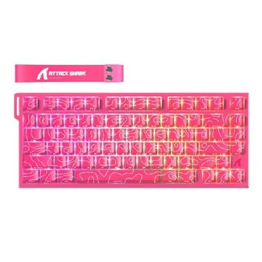 Imagem de ATTACK SHARK Teclado mecânico para jogos R82HE com fio TKL NKRO RGB com sondagem de 8K, precisão de 0,005 mm, taxa de digitalização de 256K, amortecimento de som de 5 camadas, interruptor magnético de