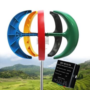 Imagem de 48V,10000W Turbina Eólica Vertical Eixo Gerador Pequeno Turbina Eólica Gerador AC 12Volt para RV Marinha Home Solar Wind Hybrid System (12V 24V 48V)