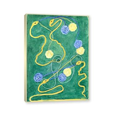 Imagem de NHLDZYH Moldura de champanhe. Pôster Hilma Af Klint, (Caos Primordial, nº 13), reproduções de pinturas famosas, imagem de arte abstrata para sala de estar quarto decoração de casa. 50 x 70 cm-19,6 x