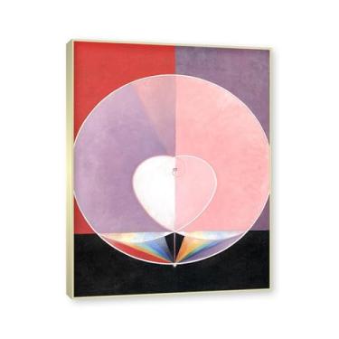 Imagem de Moldura de champanhe. Pôster Hilma Af Klint (A pomba, nº 02), reproduções de pinturas famosas, imagem de arte abstrata para sala de estar quarto decoração de casa. 30 x 40 cm - 11,8 x 15,7 pol