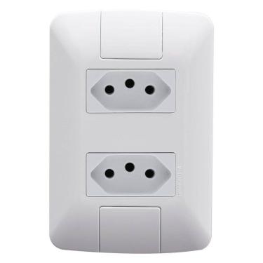 Imagem de Tomada Aria Tramontina Dupla 2P+T 20A com placa Branco