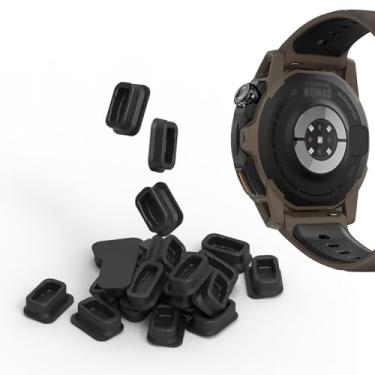 Imagem de YwonShne 30 peças de plugue de poeira compatível com COROS PACE Pro/PACE 3/PACE 2/VERTIX 2S/APEX 2 PRO Capa protetora de porta carregador à prova de poeira acessórios antipoeira preto (Pace Pro 30