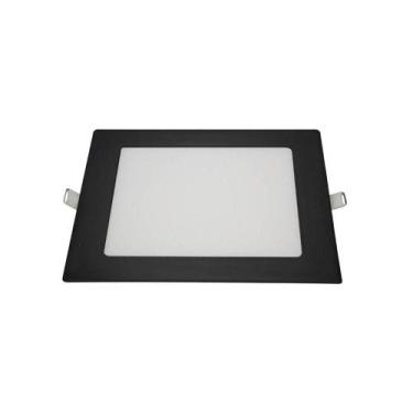 Imagem de Painel De Led Blumenau Quadrado Embutir 18w Bivolt Preto 6500k Luz Fri